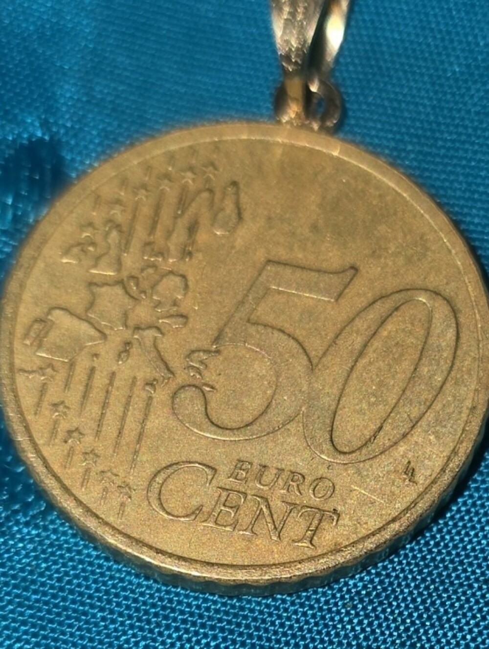 Ireland Gold 50 Euro Cent Coin Pendant